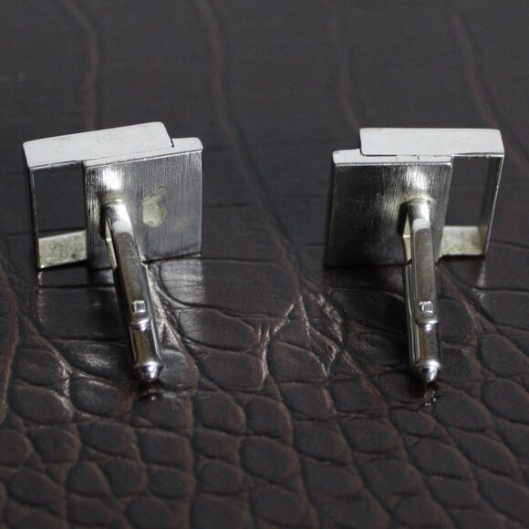 Vintage Red Marquise Cut Glass Cuff Links Silver Tone ⚡️BUY 3 for $55⚡️ - Picture 8 of 9